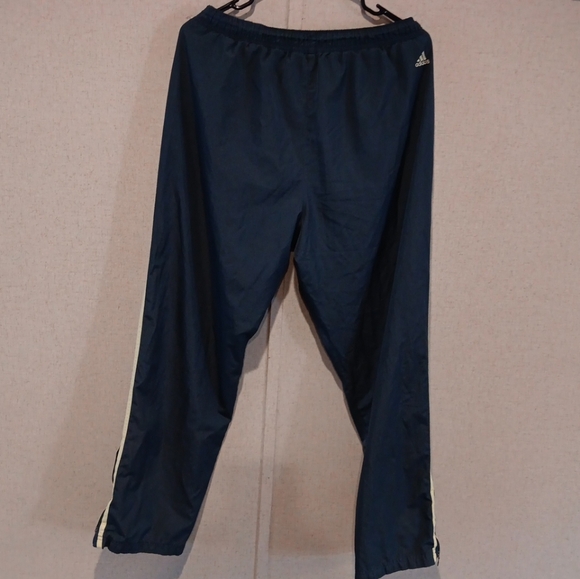 Vtg 90s Adidas Joggers Track Pants Women Size L Grey  Three Stripes Green - Picture 5 of 5